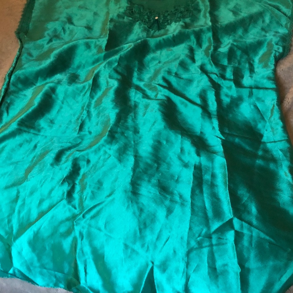 Vibrant Green Satin nightgown